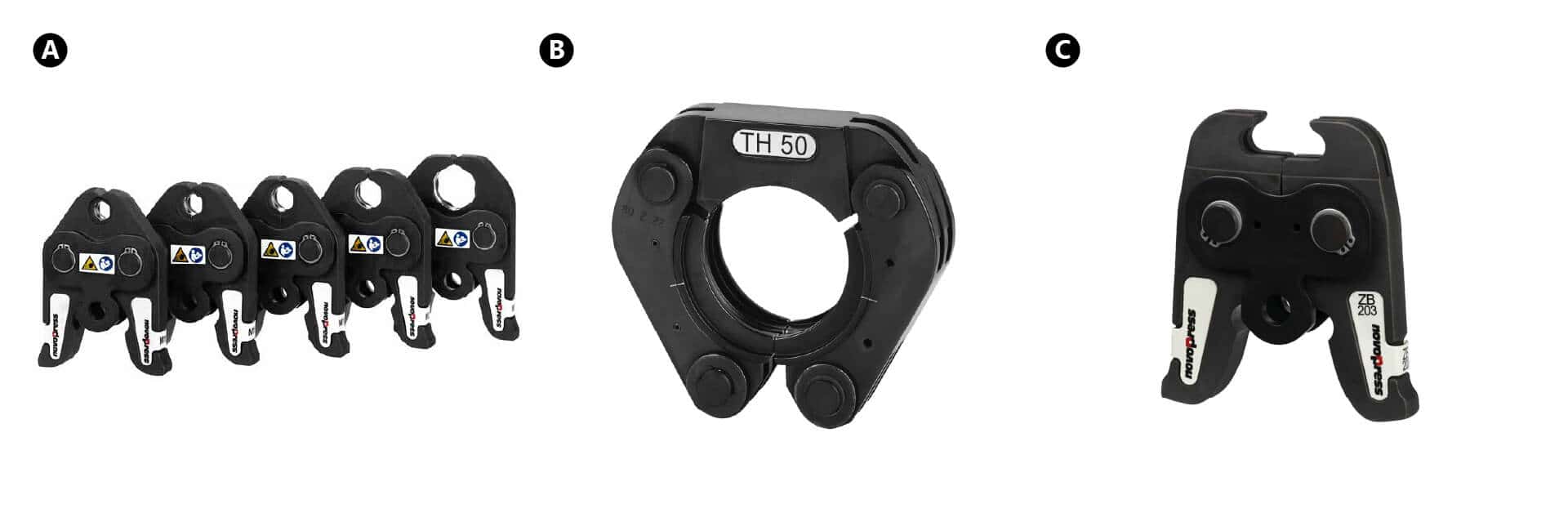 KAN-therm - ultraPRESS system - Novopress crimping machine together with jaws type PB2 14-63 mm and Adapter 50 mm and 63 mm.